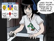 anime arm clothes coffee computer crying duel female flag glasses green_eyes hair hand headphones lemon multiple_soyjaks open_mouth pig pointing red_skin soyjak speech_bubble stubble tomoko tshirt ukraine variant:nojak white_skin yoshi // 640x479 // 354.2KB