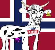 angry animal country cow ear flag flag:norway full_body glasses horn leg norway soyjak stubble variant:chudjak // 635x580 // 150.7KB