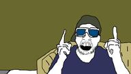 alex_is_a_stupid_nigger angry arm cap clothes couch drawn_background glasses hand hat keemstar open_mouth pointing soyjak stubble sunglasses tshirt variant:feraljak // 1280x720 // 101.5KB