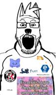 coal discord ear flower furnigger furry glasses leaf nazism open_mouth plant soyjak stubble sweating text variant:markiplier_soyjak // 800x1349 // 483.1KB