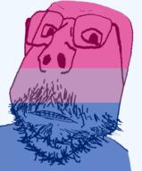 angry bisexual clenched_teeth closed_mouth distorted flag flag:bisexual_pride_flag glasses pride_flag soyjak stubble subvariant:scholar teeth variant:gapejak // 579x701 // 220.9KB