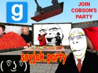 3soyjaks angry biting_lip blood blue_eyes closed_mouth clothes comic_sans creepy evil garrys_mod glasses lenny_face necktie nikocado_avocado ominous open_mouth pipe smile soyjak stubble subvariant:nucob suit text variant:cobson video_game yellow_hair // 1173x880 // 1.2MB