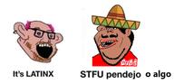 amerimutt brown_skin clothes coca_cola fat happy hat mexico meximutt red_shirt shirtless slob soda sombrero spanish_text subvariant:impish_amerimutt variant:impish_soyak_ears white_teeth // 687x332 // 114.8KB