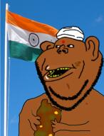 amerimutt arm bindi brown_skin coprophagia country ear flag flag:india hand holding_object holding_poop india indian open_mouth poop soyjak stubble subvariant:impish_amerimutt turban variant:impish_soyak_ears yellow_teeth // 398x522 // 250.7KB