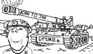 2soyjaks artillery badge bullet clothes driving ear gem glasses helmet howitzer iron_cross m110_howitzer military smile soy soyjak stubble subvariant:wholesome_soyjak tank text uniform variant:gapejak variant:impish_soyak_ears // 1024x600 // 39.0KB