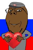 brown_skin cap clothes country flag flag:russia glasses hand hat heart holding_heart holding_object kolyma kuz russia smile soyjak stubble subvariant:wholesome_soyjak suit uniform variant:gapejak // 676x1021 // 113.8KB