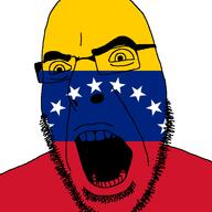 angry country flag flag:venezuela glasses open_mouth soyjak star stubble variant:cobson venezuela // 721x720 // 29.0KB