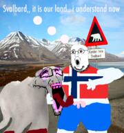 2soyjaks animal animal_abuse arm bear bestiality bloodshot_eyes blowjob clothes country crying distorted flag flag:norway glasses hand irl_background leg norway nsfw open_mouth penis polar_bear soyjak stubble svalbard variant:norwegian variant:soyak // 723x770 // 967.9KB