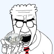 clothes dilbert gem glasses hair hand holding_gem holding_object necktie open_mouth perro_hold soyjak suit variant:el_perro_rabioso // 1628x1628 // 696.8KB