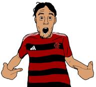 arm brazil brown_skin clothes ear flamengo flamengobros hair hand open_mouth pointing soccer soyjak stubble tshirt variant:shirtjak // 618x559 // 106.6KB