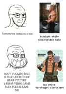 2soyjaks calarts closed_mouth concerned glasses grin metal_gear so_true soyjak stubble text variant:soyak // 394x560 // 152.3KB