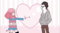 closed_mouth clothes flag glasses hair heart hoodie kneesocks love pink_heart pixel_art romance side_profile smile sock tranny variant:chudjak // 1242x687 // 144.6KB