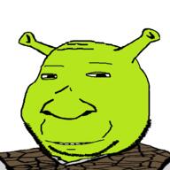 clothes dreamworks ear eyelids green_skin ogre ogre_ears shrek small_eyes smile soyjak stubble subvariant:massjak subvariant:wholesome_soyjak variant:gapejak // 600x600 // 47.1KB