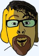 beard dog ear edward_snowden glasses hair janny janon open_mouth smile soyjak variant:nojak yellow_skin // 349x497 // 15.1KB