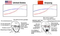 arm bloodshot_eyes china country crying flag flag:china flag:united_states glasses hand politics smile smug soyjak star star_(symbol) stubble united_states variant:soyak wordswordswords // 1000x600 // 70.8KB