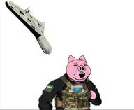 animal animal_abuse bloodshot_eyes country crying flag glasses missile open_mouth pig pink_skin russo_ukrainian_war shahed136 soyjak stubble subvariant:massjak subvariant:wholesome_soyjak ukraine variant:gapejak // 1024x835 // 261.0KB