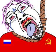 communism crying flag flag:russia flag:soviet_union gape glasses hammer_and_sickle hanging meta:tagme red rope russia stubble tranny // 768x719 // 455.7KB