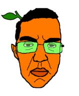 closed_mouth food froot froot_(user) fruit glasses leaf orange orange_skin variant:chudjak // 942x1143 // 21.7KB