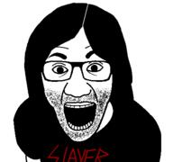 arm clothes glasses hair metal_(music) open_mouth slayer soyjak stubble thrash_metal tshirt variant:el_perro_rabioso // 427x400 // 25.8KB