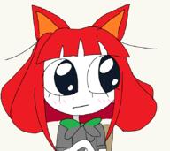 big_eyes black_eyes blush bow cat_ear chair crossed_arms drawing female grey_shirt hair meta:not_a_soyjak mymy nas neutral ongezellig qa_(4chan) red_hair soygem_party variant:tama white_skin // 855x762 // 15.6KB