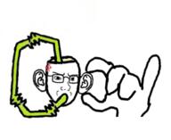 anger_mark concerned cup drinking drinking_straw ear frown glasses hand soyjak variant:soyak // 488x398 // 101.4KB