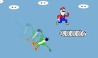 cap clothes cloud fingerboy full_body glasses glove green_skin hat imminent_death jump mario multiple_soyjaks mustache nintendo open_mouth overalls platform shoe soyjak stubble subvariant:wholesome_soyjak variant:a24_slowburn_soyjak variant:gapejak video_game yoshi // 2000x1200 // 399.0KB