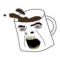 angry bloodshot_eyes coffee cupjak objectsoy open_mouth soyjak tired variant:cobson yellow_teeth // 796x764 // 35.0KB