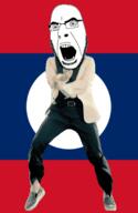 angry animated country dance flag gangnam_style glasses laos open_mouth soyjak stubble variant:cobson // 300x460 // 500.3KB