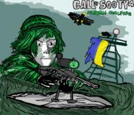 bird call_of_duty chernobyl firearm grass gun holding_gun holding_object holding_rifle modern_warfare rifle scope sniper soyjak ukraine variant:cobson variant:jasonjak video_game weapon // 1232x1050 // 157.7KB