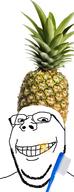 food foodjak fruit glasses grin no_eyebrows pineapple soyjak sparkle stubble subvariant:wholesome_soyjak toothbrush variant:gapejak // 600x1558 // 833.0KB