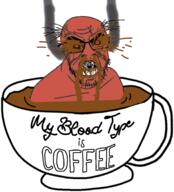 angry blood brown brown_skin coffee cracked_teeth cry_me_a_river crying cup fume glasses mug soyjak stubble subvariant:feralrage text variant:feraljak wrinkles // 1653x1824 // 1.1MB