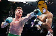 aryan balding boxing boxing_ring brown_skin buff canelo_alvarez chat_bubble curly_hair dark_hair dark_skin glove irl_background mexico photo shirtless shitskin speech_bubble speech_bubble_empty subvariant:chudjak_front sweating variant:chudjak white_skin // 550x350 // 73.9KB