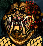 alien angry hair monster movie open_mouth predator_(movie) sharp_teeth soyjak stubble variant:impish_soyak_ears // 3254x3519 // 1.4MB