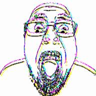 3dgifmaker animated content_aware glasses glitch open_mouth soyjak stubble variant:bernd // 200x200 // 898.5KB