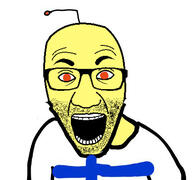 antenna country finland flag glasses open_mouth red_eyes reddit soyjak stubble variant:el_perro_rabioso yellow_skin // 426x400 // 96.7KB