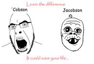 baby comic_sans deformed glasses mustache open_mouth papyrus smile soyjak stubble subvariant:jacobson text variant:a24_slowburn_soyjak variant:cobson // 1691x1142 // 266.0KB