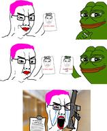 bloodshot_eyes crying frog glasses gun lipstick manifesto pepe teeth tranny variant:chudjak // 1768x2168 // 1018.6KB