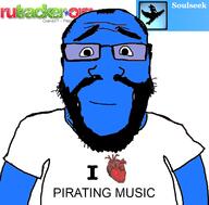 arm beard blue blue_skin calm closed_mouth clothes glasses heart i_love piracy rutracker soulseek soyjak subvariant:science_lover tshirt variant:markiplier_soyjak // 800x789 // 143.3KB