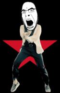 anarchism angry animated country dance flag full_body gangnam_style glasses irl open_mouth soyjak star stubble variant:cobson zapastias // 300x460 // 501.5KB