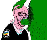 animal antifa bandana blood bloodshot_eyes blowjob country crying ear flag glasses nsfw orc penis pig pink_skin russo_ukrainian_war soyjak stubble tranny ukraine variant:soyak // 1333x1142 // 119.1KB