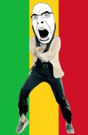 angry animated country dance flag full_body gangnam_style glasses irl mali open_mouth soyjak stubble variant:cobson // 300x460 // 503.8KB