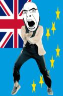 angry animated country cross dance flag full_body gangnam_style glasses irl open_mouth soyjak star stubble tuvalu variant:cobson // 300x460 // 498.0KB