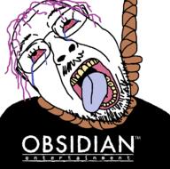 bloodshot_eyes clothes crying dead glasses hair hanging mustache obsidian_entertainment open_mouth purple_hair rope soyjak stubble suicide tongue tranny variant:bernd yellow_teeth // 768x759 // 93.3KB