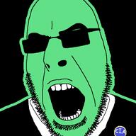 central_intelligence_agency clothes glasses glowie glowing green open_mouth soyjak stubble suit sunglasses variant:cobson // 721x720 // 20.8KB