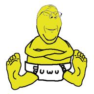 animated arm asian clothes crossed_arms diaper foot full_body glasses hand leg piss poop poopjak sitting small_eyes smile soyjak stubble subvariant:wholesome_soyjak variant:gapejak yellow_skin // 400x400 // 121.5KB