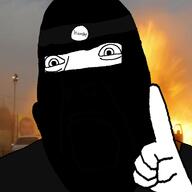 arab balaclava black black_mask black_shirt caliphate explosion finger hand he_will_always_be_a_gem iraq irl_background is isis islam islamic_state jihad jihadi_john mask no_glasses one_finger outline outside pointing sunni syria syrian_civil_war terrorism terrorist variant:cobson war // 721x720 // 236.2KB