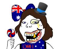 australia australian bad_teeth blue_eyes bow british brown_hair candy country female flag girl hair hand holding_lollipop holding_object loli lollipop queen_of_hearts soyjak subvariant:soylita united_kingdom variant:gapejak // 1012x861 // 141.8KB