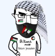 angry arm clothes country countryball ear flag glasses hand hat jerusalem keffiyeh mask millions_must_die palestine soyjak subvariant:chudjak_front text variant:chudjak // 1284x1302 // 883.3KB