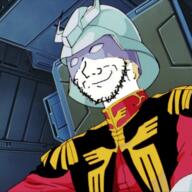 anime char_aznable clothes gundam hat mecha mobile_suit_gundam sci-fi smile smug soyjak stubble variant:soyak // 640x640 // 542.6KB