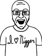 clothes glasses heart i_heart_nigger i_love meta:duplicate nigger open_mouth smosh soyjak stubble text variant:unknown // 438x578 // 16.5KB